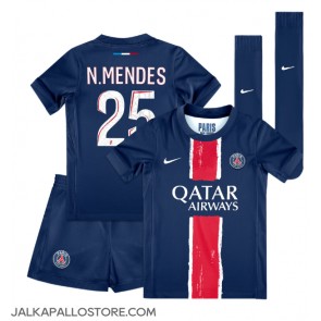 Paris Saint-Germain Nuno Mendes #25 Kotipaita Lapsille 2024-25 Lyhythihainen (+ shortsit)